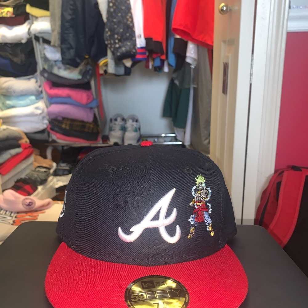 Custom Broly Atlanta Braves fitted hat